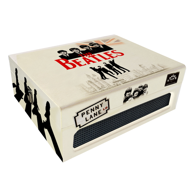 Limited edition Beatles Penny Lane record player box – RetroMusique vinyl turntable with built-in speakers and classic British rock design